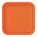 Pumpkin orange square paper plate