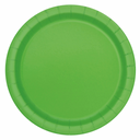 Lime green round paper plate