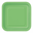 Large bright green disposable plate