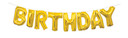 Shiny gold foil "HAPPY BIRTHDAY" balloons from the 13 Piece Set, adding elegance and fun to any birthday party decor.