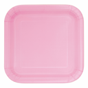 Large soft pink disposable square plate