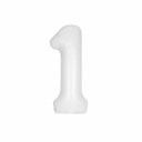 White foil balloon shaped like the number one