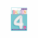 Large matte white number 4 balloon for celebration setup