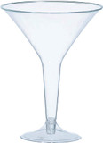 Clear Plastic Martini Glasses, 8oz, 20ct