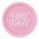 Pink Hearts Baby Shower Paper Plates – 8 5/8 in, 8 ct