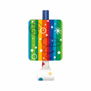 Colorful rainbow party blowouts