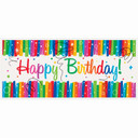 Rainbow Ribbons Birthday Wall Banner 60" x 27"