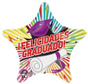 18'' Felicidades Graduado Stripes Balloon (Spanish)