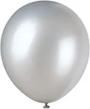 Silver Balloons Helium Quality 12"