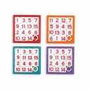 Colorful number puzzles for party favor bags