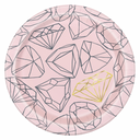 Bachelorette Pink Diamonds Party Plates – 6 3/4 in, 8 ct