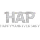 Letter Banner Happy Anniversary Silver