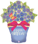 Foil Shape Balloon Birthday Potted Violets 33''