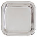 Silver Foil Square Paper Plates – 6 7/8 in, 8 ct