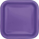 Elevate Dessert Delights: 14-Pack of Neon Purple Disposable Square Dessert Plates (23cm) - Add a Touch of Glamour to Your Sweet Treats