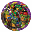 Disposable 6 3/4 inch plate with superhero turtle design