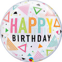 Add a Geometric Twist: 22-inch Single Bubble Birthday Triangles Bubble Balloon – A Modern Touch for Unforgettable Celebrations