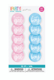 Team Boy and Team Girl gender reveal buttons 10 pack party accessories