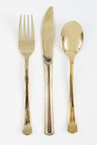 Elegant disposable gold utensils for parties and events