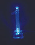 Flashing number 1 birthday candle holder with color blue-changing light