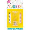 Flashing number 1 birthday candle holder with color-changing light