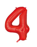 34-inch Number 4 Red Foil Balloon for Birthdays, Anniversaries, and Party Decorations