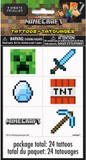 24-pack of Minecraft temporary tattoos with pixel-style gaming designs for kids’ parties