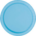 Powder blue paper plates 20 count 8.5 inch round disposable party plates