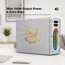 Compact silver 100W IX-60 Bluetooth speaker made for parties