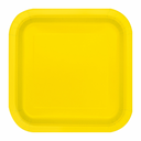 Neon yellow square paper plate