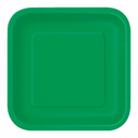 Emerald Green Square Paper Plates – 8 3/4 in (14 ct)