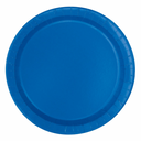 Royal blue round paper plate