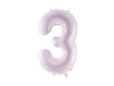 PartyDeco 28 Inch Pastel Lilac Number 3 Foil Balloon for Milestone Birthdays