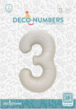 DecoChamp Latte Foil Number 3 Balloon 34" for Birthday Party and Event Decorations