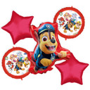 PAW Patrol birthday balloon set with Chase, pup characters and red stars