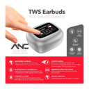 RCA WAVE-45 True Wireless ANC Earbuds with Touchscreen Charging Case – White