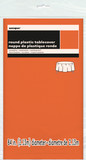Pumpkin Orange Plastic Tablecover Round