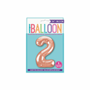 Elegant rose gold number 2 balloon for celebration display