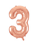 Giant Balloon Numeral number 3 Rose Gold