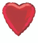Metallic Red Heart Shaped Foil Balloon, 18 in