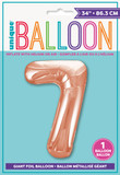 Giant Balloon Numeral number 7 Rose Gold