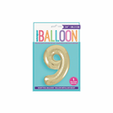 Metallic gold number 9 balloon for birthday party décor