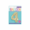 Shiny numeral five balloon in metallic gold for event setup