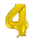 Giant Ballon Numeral number 4 Gold