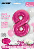 Giant Balloon Numeral number 8 Rose