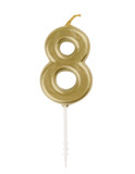 3" Gold Birthday Candle Number 8