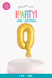 5" Gold Cake Topper Number 0 Shaped Balloon