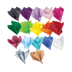 Assorted tissue paper gift wrap sheets in gold, pastel pink, hot pink, lavender, orange, lime green, white, yellow, baby blue, and glitter options