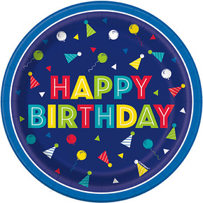 7" Peppy Birthday Paper Plates 8 ct.