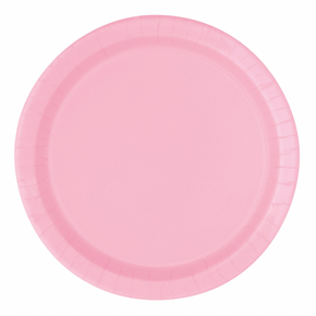 Pink round paper plate